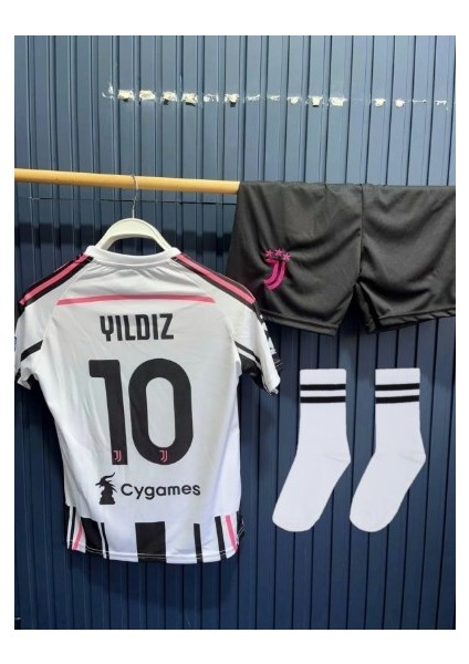 Kenan Yıldız Alt Üst Takımlı Çoraplı Juventus 2025/26 Iç Saha Çocuk Forması