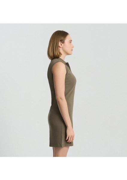 Csc Basic Polo Sleeveless Dress Kadın Sıfır Kol Elbise modelleri