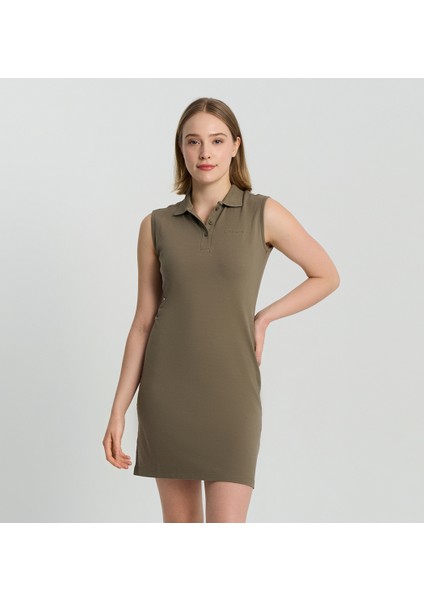 Csc Basic Polo Sleeveless Dress Kadın Sıfır Kol Elbise fırsatları