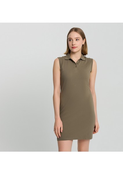 Csc Basic Polo Sleeveless Dress Kadın Sıfır Kol Elbise