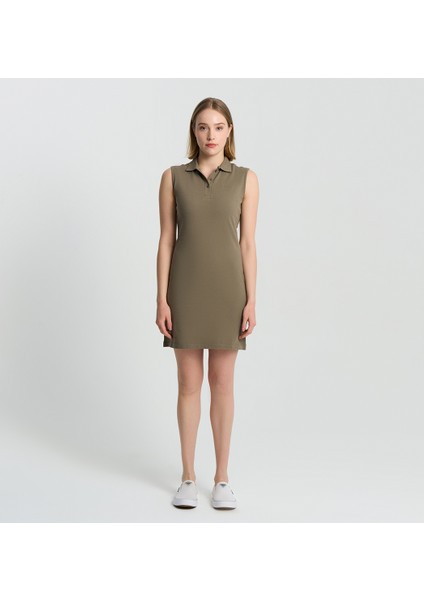 Csc Basic Polo Sleeveless Dress Kadın Sıfır Kol Elbise