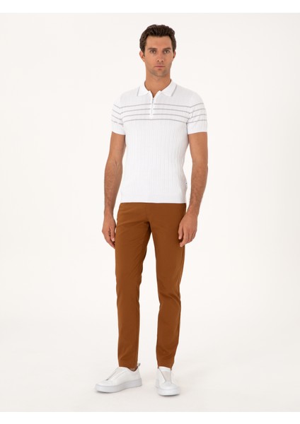 Erkek Açık Kahverengi Slim Fit Kanvas Pantolon 50248807-VR002
