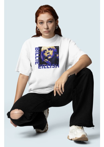Unisex Happie Than Ever Sırt Yazılı Tişört, Oversize Billie Eilish Baskılı T-Shirt fiyatları