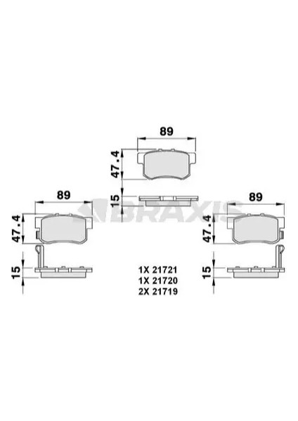 ARKA FREN BALATASI HONDA C4IC 0113 FD6 FB7 / CR-V 0307 / ACCORD 9808 / FRV 04