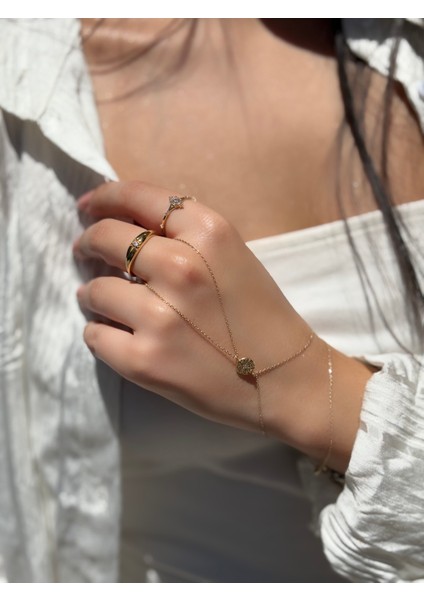 14 Ayar Altın Kuzey Yıldızı Taşlı Yüzük