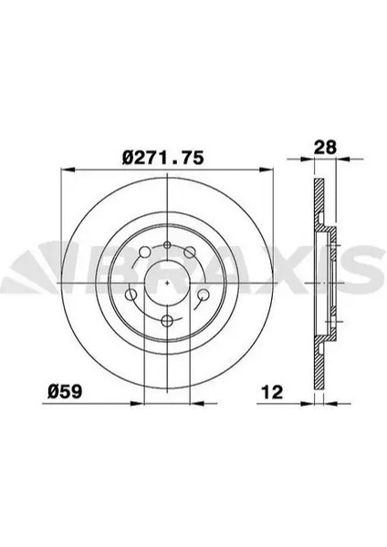 ARKA FREN DİSKİ P807 2.0-2.2HDI 02 C8 2.0HDI 2.2HDI 02 ULYSSE 02 (CAP:272 KALINLIK:12X5DELIK)