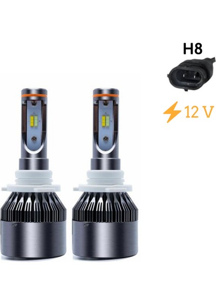 H8 Tip LED Far Ampulü Çift Renkli Sarı/beyaz 36W-4800LM-12V 2'li Takım