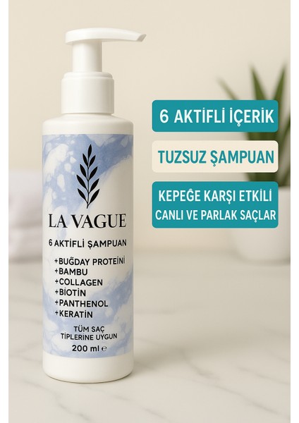 Kolajen ve Keratin Destekli 6 Aktifli Tuzsuz Yoğun Bakım Şampuanı