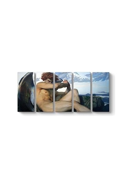 Tabloshop Alexandre Cabanel - Fallen Angel Kanvas Tablo 162 x 70-5 Parçalı