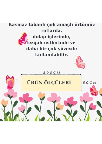 Desenli Raf ve Dolop Içi Örtüsü - Kaymaz Raf Örtüsü 50CM x 500 cm indirimleri