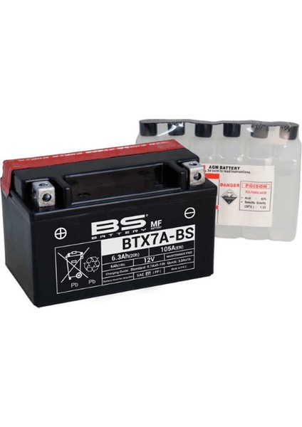 Kanuni Mati 125 BTX7A-BS 12 Volt 6 Amper Bs Akü