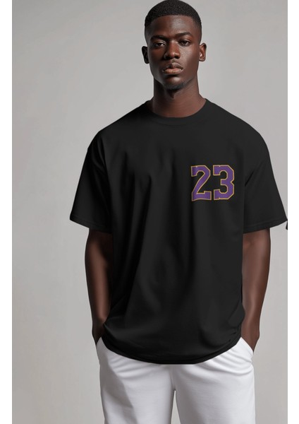 Unisex King 23 Le Bron James Sırt Baskılı Tişört, Oversize Basketbol Temalı T-Shirt fiyatları