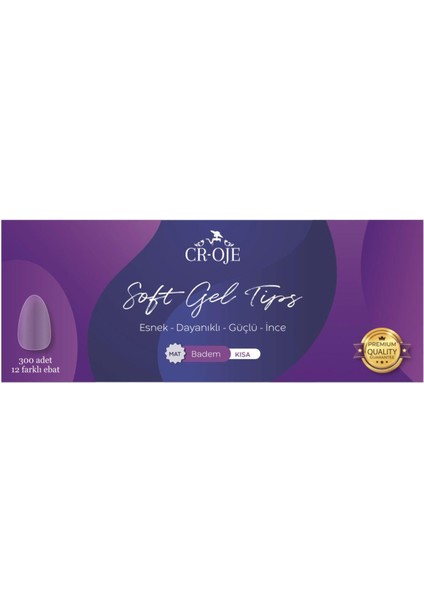 Soft Gel Tips - Mat Badem (Kısa) modelleri