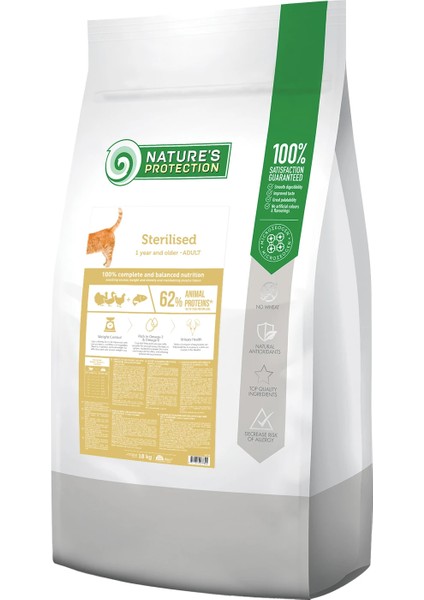 Nature's Protection Sterilised Somonlu ve Kümes Hayvanlı Kısırlaştırılmış Yetişkin Kedi Maması 18kg