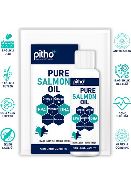 Pure Salmon Oil | %100 Saf Soğuk Sıkım Balık Yağı | Kedi ve Köpekler İçin Omega-3 Kaynağı 250 ML