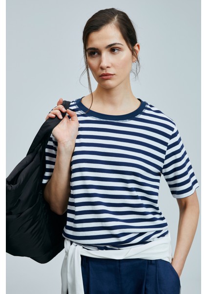 Fobos Kadın Pamuklu T- Shırt Lacivert modelleri