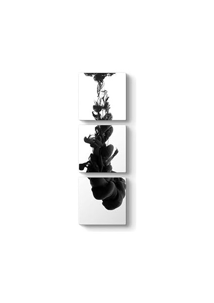 Tabloshop Siyah Damla Kanvas Tablo 30 x 96-3 Parçalı