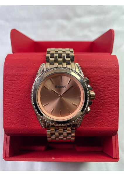 Full Rose Gold Taşlı Kasalı Kadın Kol Saati