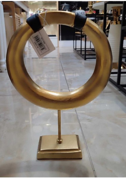 Gold Siyah Oval Obje 27*8,5*36 cm