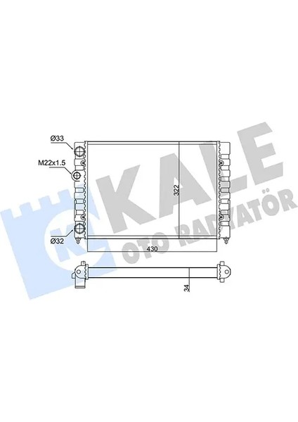 MOTOR SU RADYATORU GOLF 3 JETTA MEKANIK SANZIMAN 430x322x34