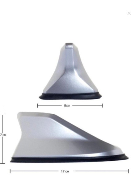 Uyumlu Gümüş Gri (Silikonlu) Shark Balina Anten modelleri