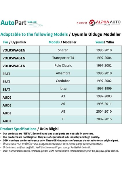 Volkswagen, Seat, Audi Için Döşeme Klipsi fiyatları