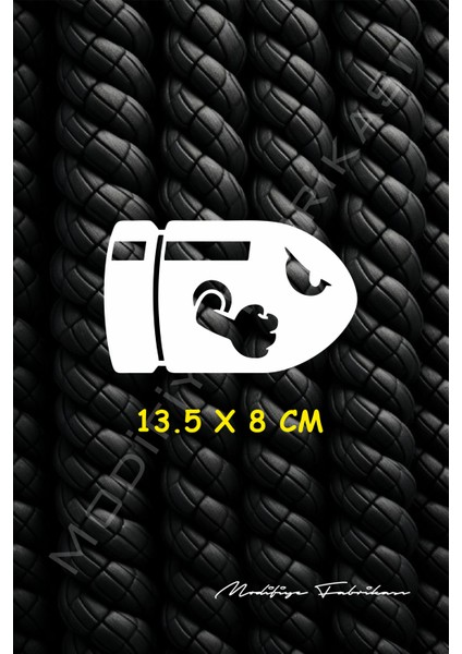 Mermi Adam Sticker Folyo - Beyaz - 13.5 x 8 cm