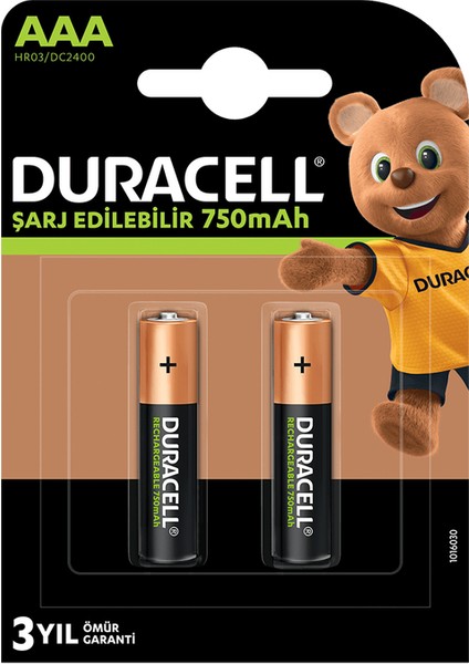750 Mah Şarjlı Ince Pil 2'li