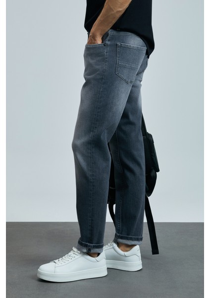 Alfıdo Smart Jean Erkek Pantolon Slim Fit Antrasit fırsatları