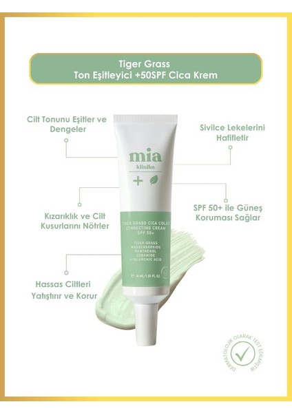 Tiger Grass Cilt Ton Eşitleyici 50 Spf Cica Krem 30 ml