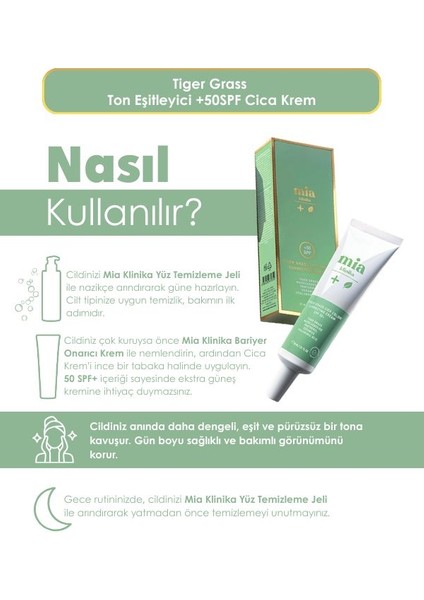 Tiger Grass Cilt Ton Eşitleyici 50 Spf Cica Krem 30 ml
