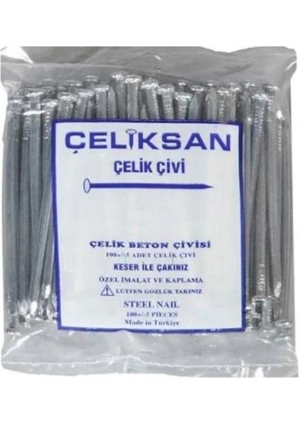 Beton Çivisi Beyaz Oluklu 8 cm
