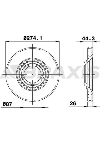 ON FREN DİSKİ HAVALI STAREX 2,5 TCI-CRDI 03- H100 KAMYONET 2,5 2004- KIA BONGO 2,7 TCI 04 -