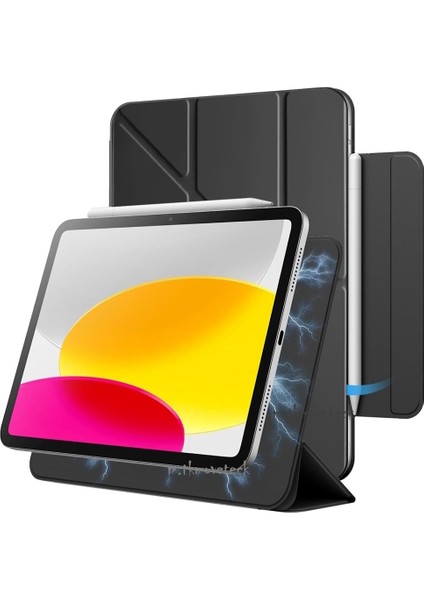 Samsung Galaxy Tab S9 Fe / S10 Fe / Tab S10 Lite 10.9inç Uyumlu Kılıf Manyetik Kalem Için Kilit Yuvalı Akıllı Slim Magic Kapak Katlanabilir Standlı Tablet Kılıfı