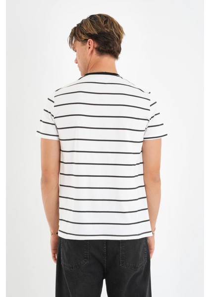 Alexandergardı Çizgili Kontrast Bisiklet Yaka T-Shirt indirimleri