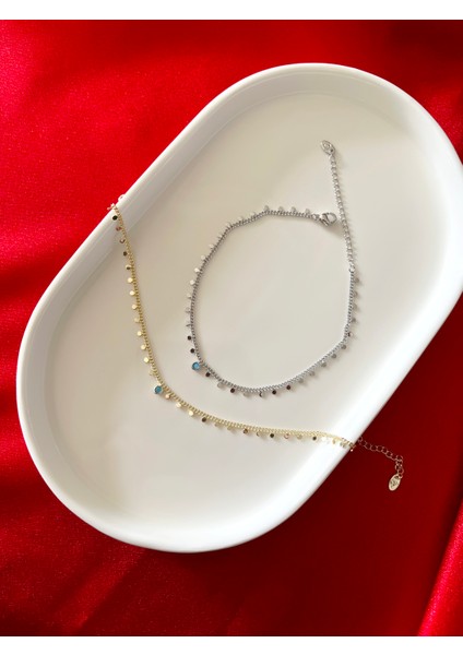 Mavi Boncuk Detay Top Zincir Çelik Halhal fiyatları