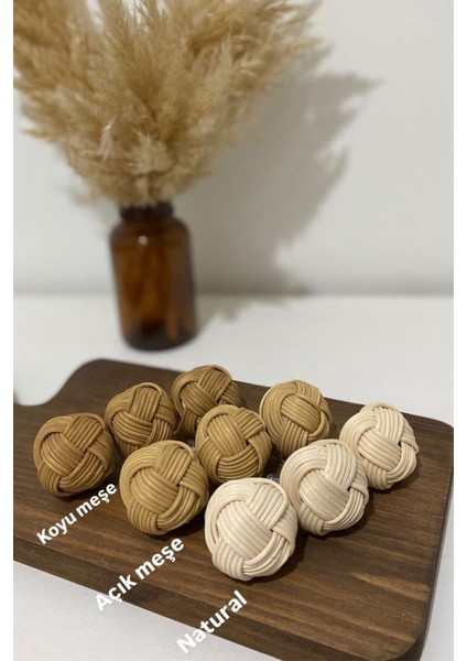 Dekoratif Dolap ve Çekmece Uyumlu Doğal Rattan El Yapımı Kulp 2 Adet fiyatları