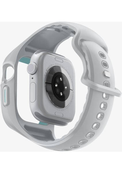 Apple Watch 46mm Seri 11/10 ile Uyumlu Kılıf & Kordon Kayış Liquid Air Pro Gray - ACS09318 fırsatları