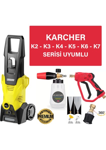 Karcher K Serisi Basınçlı Yıkama Makineleriyle Uyumlu Profesyonel Araç Yıkama Tabanca Seti