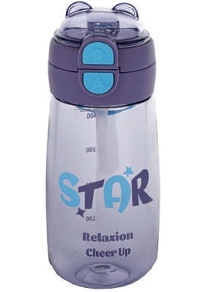 Relaxion Gıda Ile Temasa Uygun Bpa Içermez 580 ml Pipetli Kilit Sistemli Suluk Matara