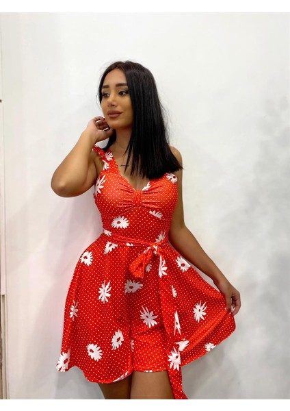 Büyük Çiçek Desenli Elbise modelleri