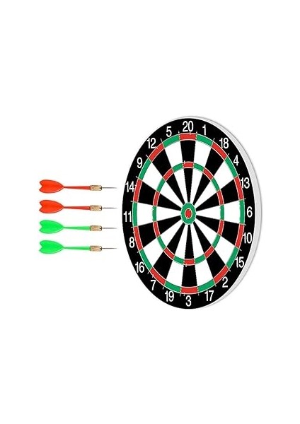 Walke 16inç Dart Tahtası Seti, 6 Çelik-Plastik Dart Ile Çift Taraflı Dart Tahtası Oyunu, Oyun Salon