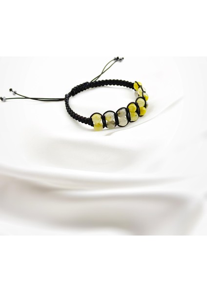 Çift Sıra Yeşim Taşı Makrome Bileklik modelleri