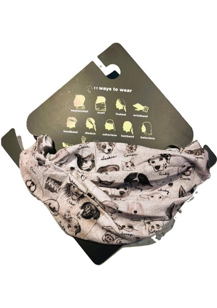 Buff Boyunluk Dog Doodle Pattern Desenli