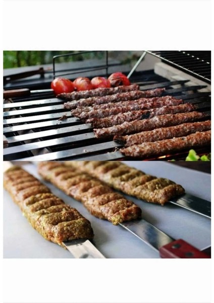 6 Adet Profosyonel Paslanmaz Metal Kıyma Şiş (Adana-Urfa-Antep Kebap Şişi)