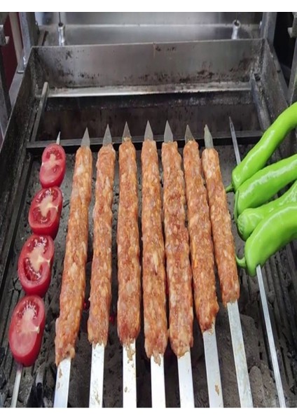 6 Adet Profosyonel Paslanmaz Metal Kıyma Şiş (Adana-Urfa-Antep Kebap Şişi)