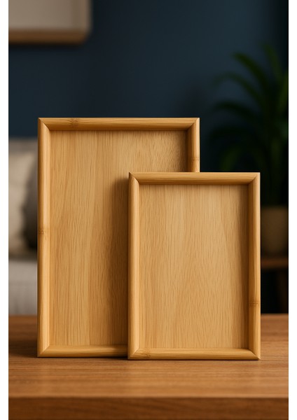 2'li Bambu Dikdörtgen Sunum Tepsisi 25X35 & 20X30 cm fiyatları
