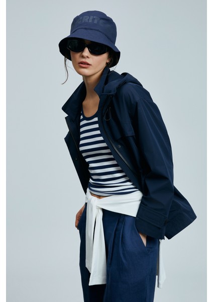 Lelan Kadın Pamuklu T- Shırt Lacivert