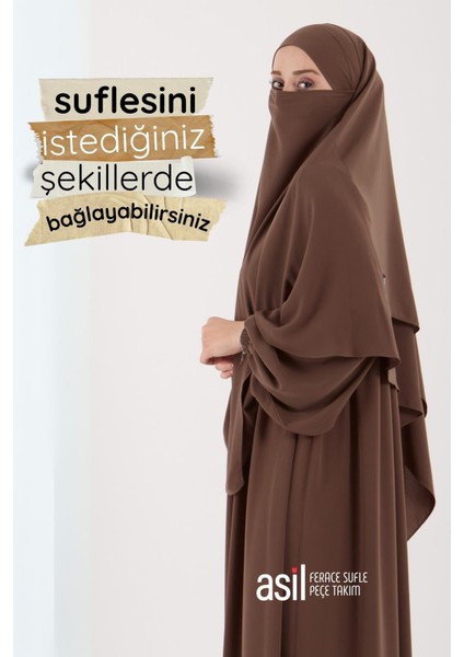 Asil Ferace Sufle Peçe Takım Camel indirimleri