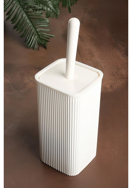 Line Çizgili Plastik Tuvalet Fırçası - Klozet Fırçası